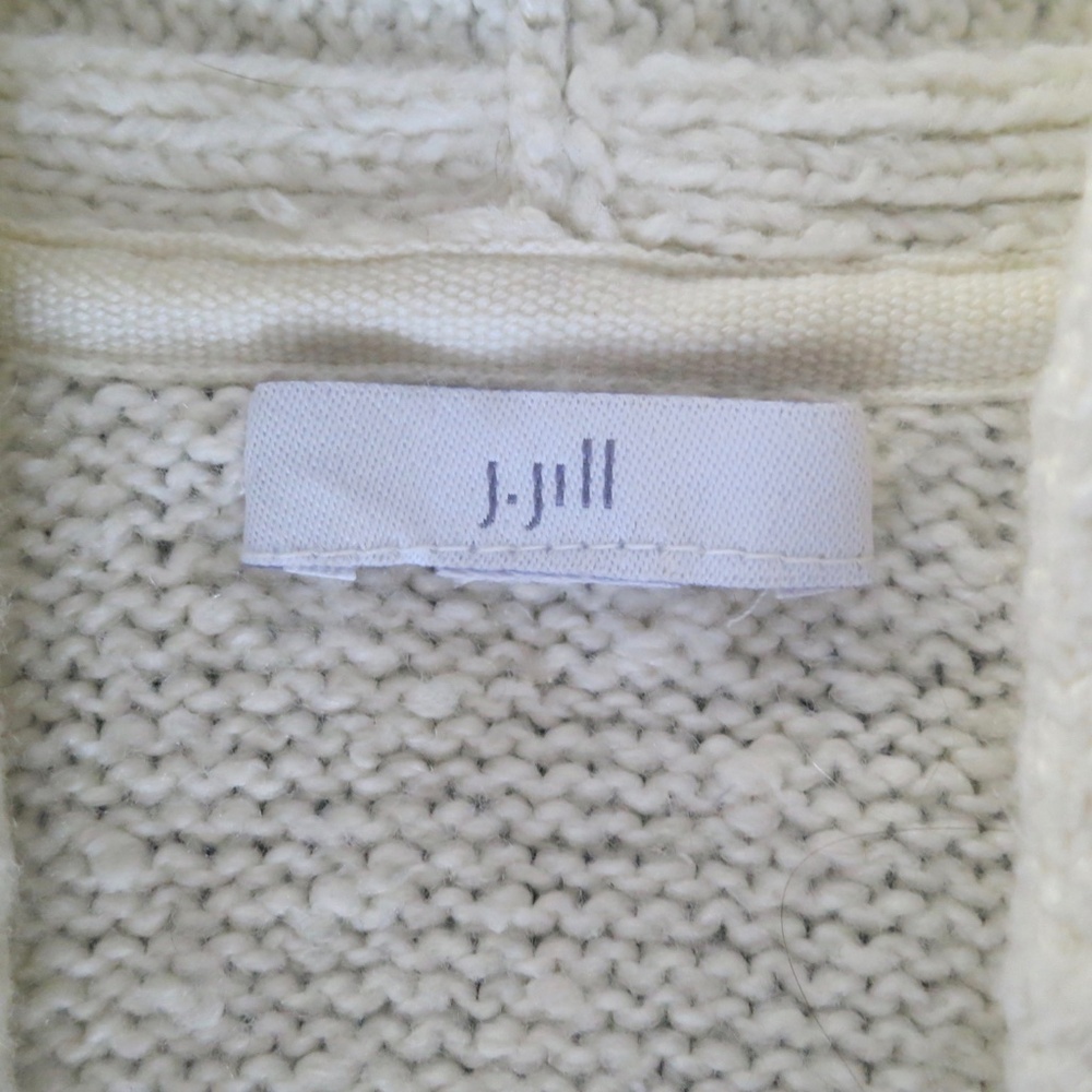 J.JILL Cozy Open Front Striped Long Line Cardigan Size XL Navy Nautical Stripe - Picture 6 of 12